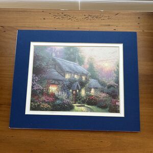 Thomas Kinkade, Julianne’s Cottage Print. 1998, Matted 8 X 10 Assumed Reprint